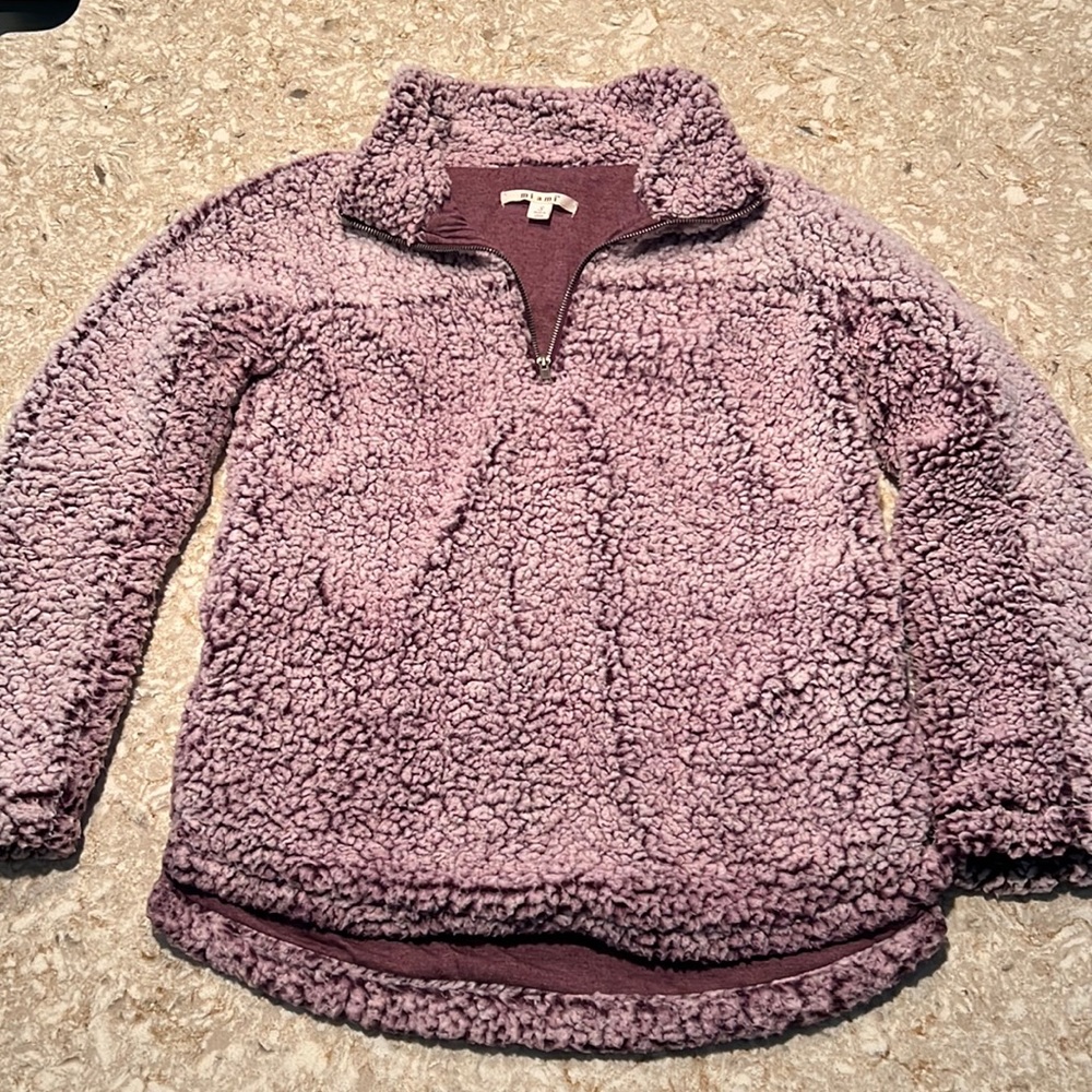 Womens purple half zip Sherpa